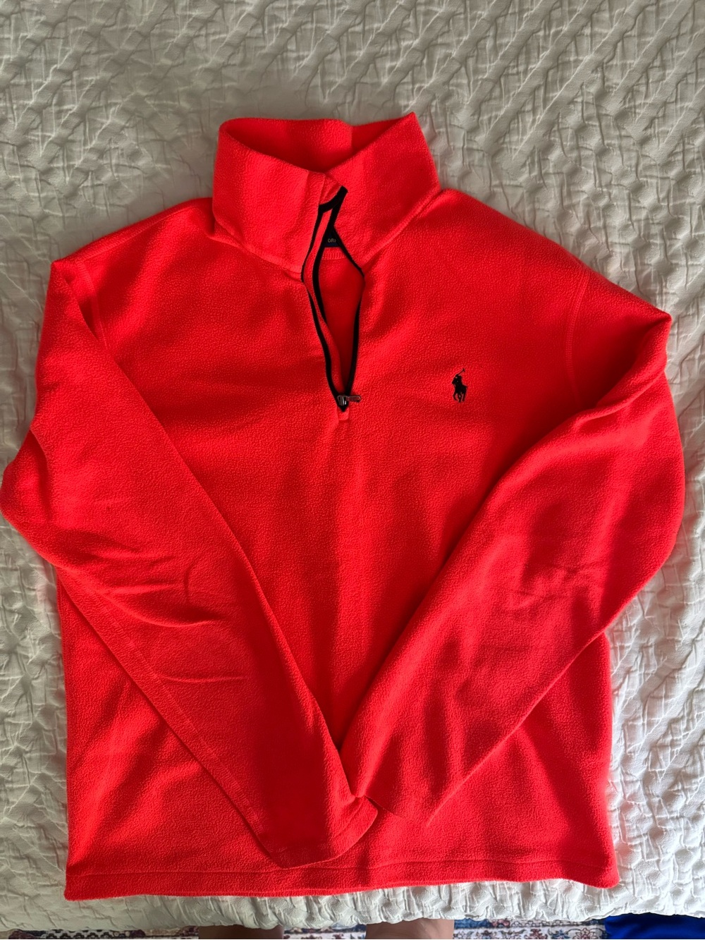 Ralph Lauren Men’s Bright Orange Half-Zip Fleece Pullover